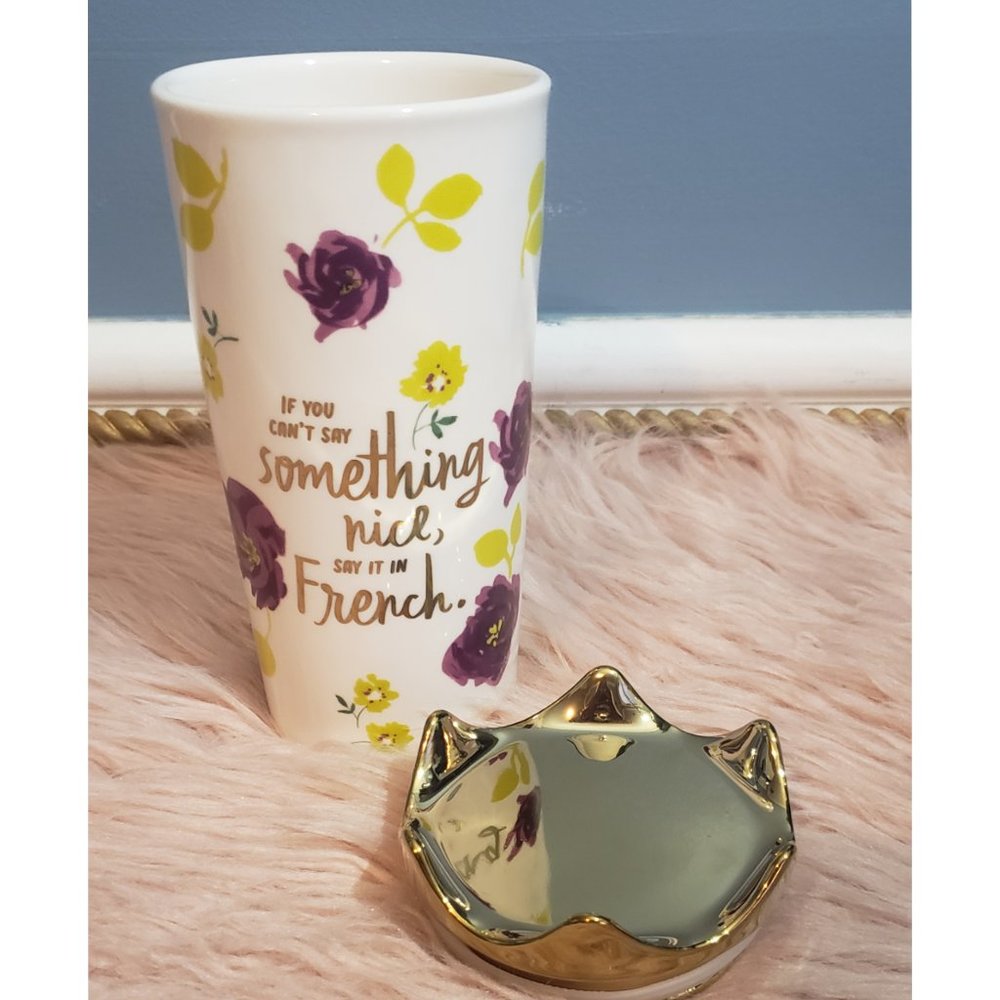 Nwot Hallmark Ceramic Mug with Gold Crown Top